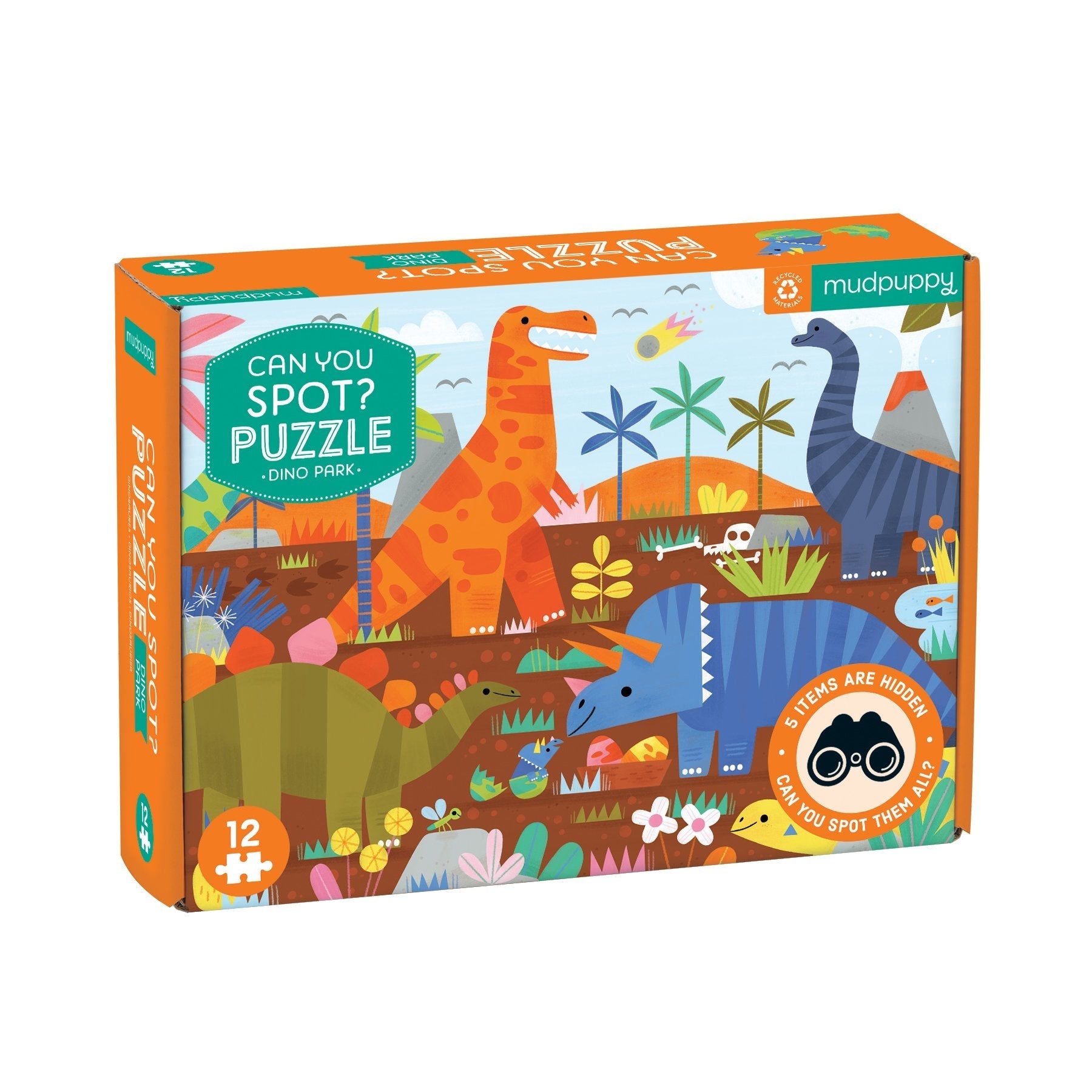 Can You Spot? Dino Park 12 Piece Mudpuppy Puzzle