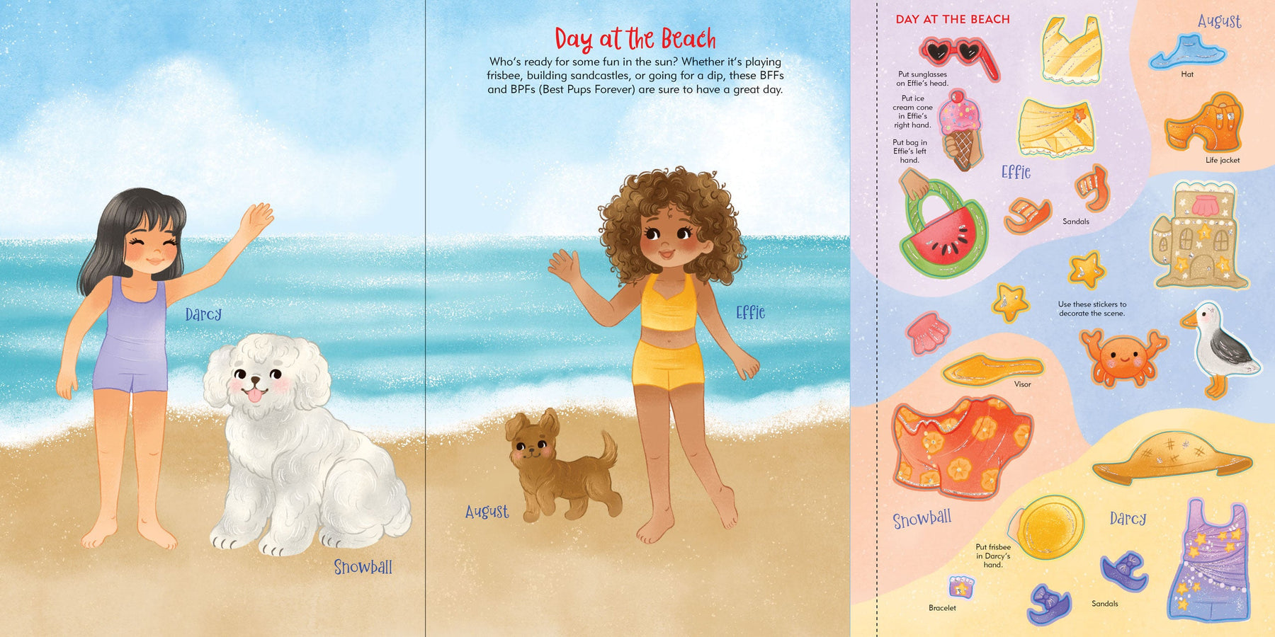 Puppies | Sticker Doll Dress Up