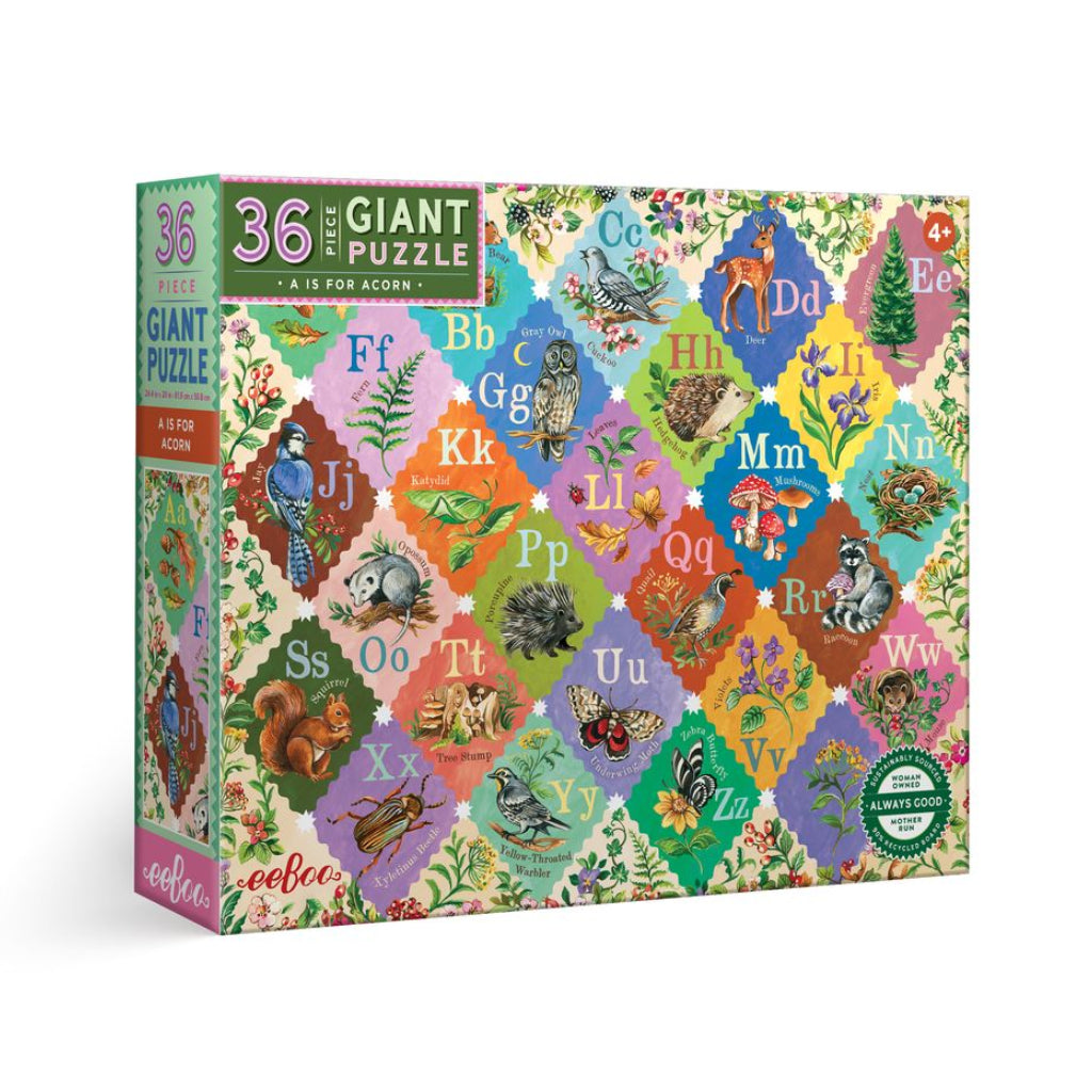 A is for Acorn 36 Piece Giant Eeboo Puzzle