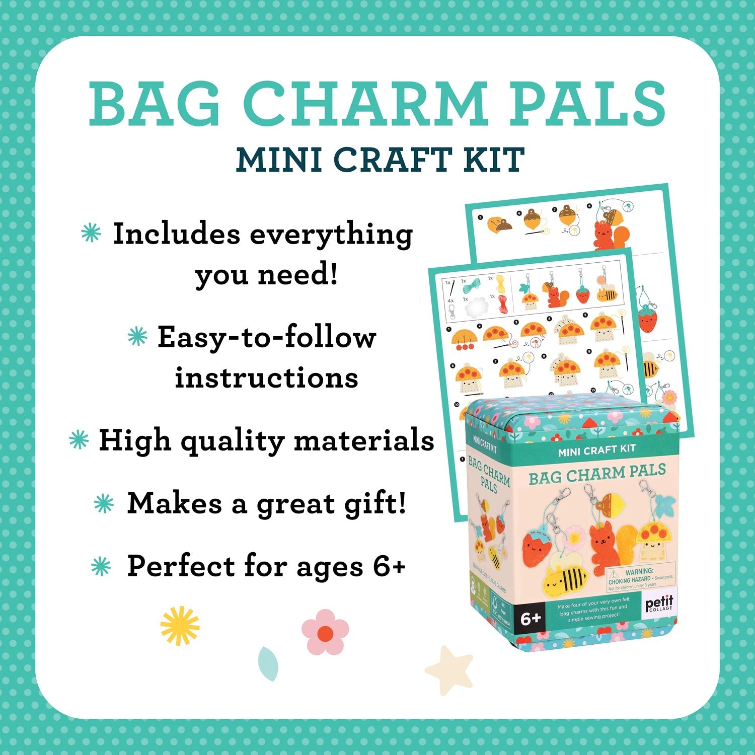 Bag Charm Pals Mini Craft Kit | Petit Collage