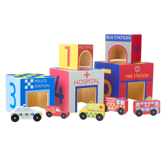 Emergency Wooden Stacking Cubes | Orange Tree Toys