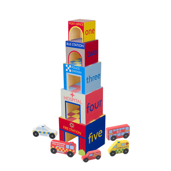 Emergency Wooden Stacking Cubes | Orange Tree Toys