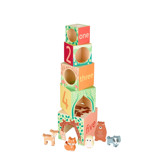 Woodland Animal Wooden Stacking Cubes | Orange Tree Toys