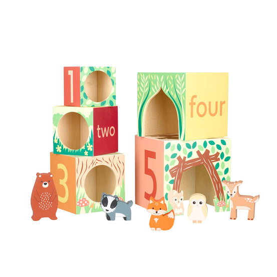 Woodland Animal Wooden Stacking Cubes | Orange Tree Toys