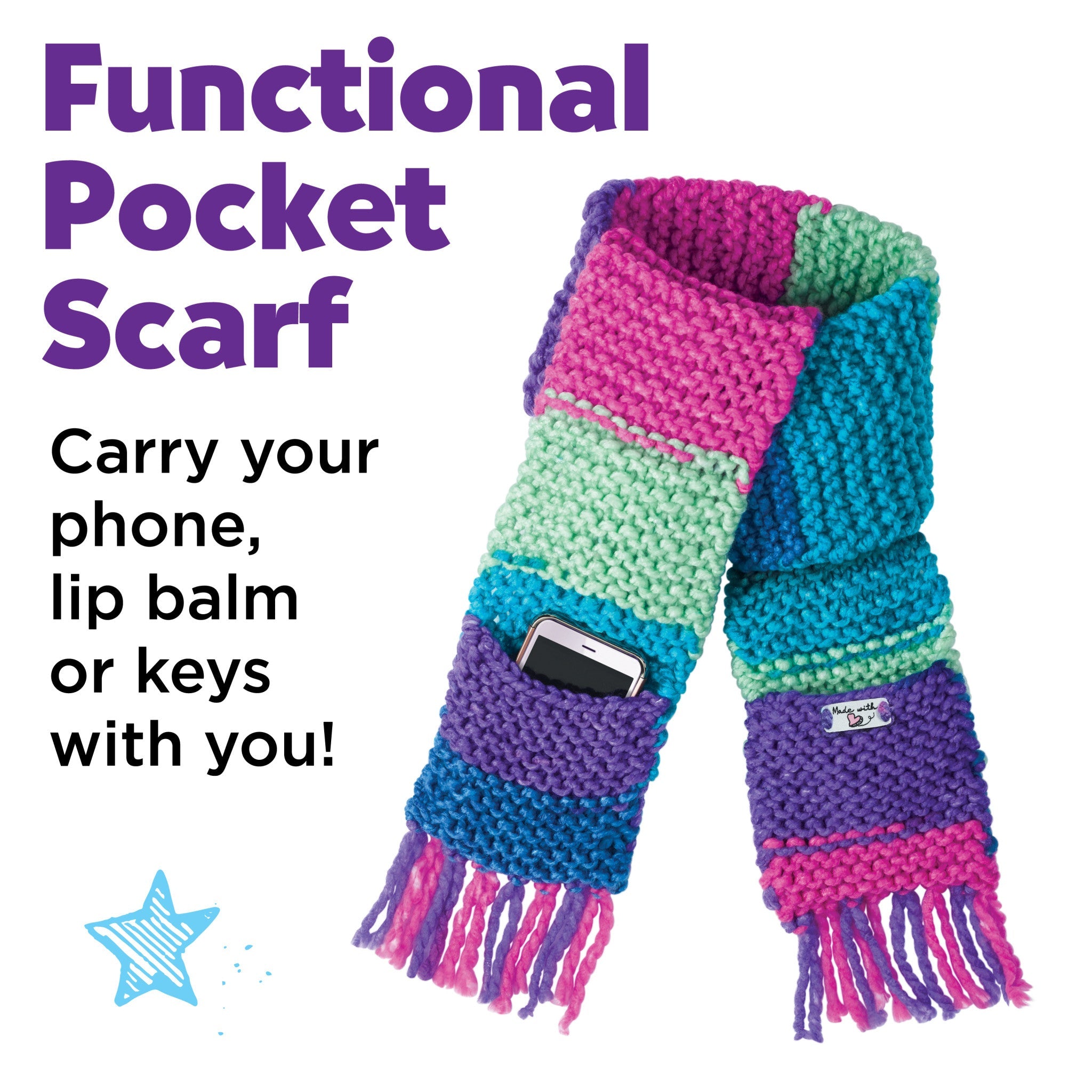 Learn to Knit Pocket Scarf | Creativity For Kids